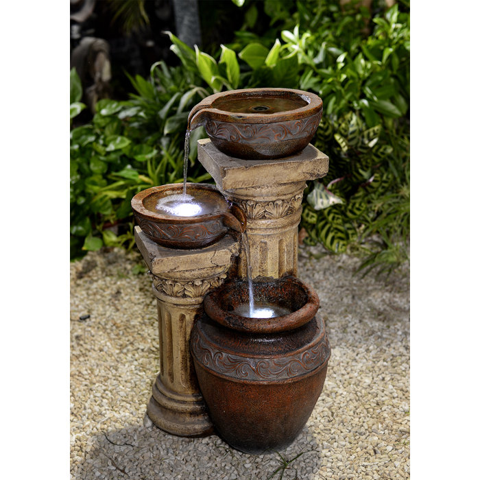 Jeco Inc. Resin/Fiberglass Classic3Pot and Column Water Fountain with